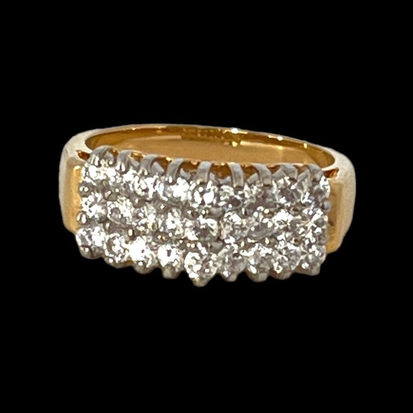 Vintage Cubic Zirconia Cocktail Ring 14KT Gold Plate 13U - Picture 4 of 5